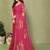 Pink pure georgette printed saree with blouse