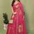 Pink pure georgette printed saree with blouse