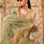 Beige polyester printed saree with blouse