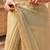 Beige polyester printed saree with blouse