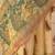 Beige polyester printed saree with blouse