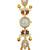 multicolor  color women gold-toned kashmiri pearl & stone-studded ethnic wrist watch