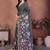 Charcoal linen printed saree with blouse