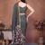 Charcoal linen printed saree with blouse