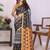 Black pure linen printed saree with blouse