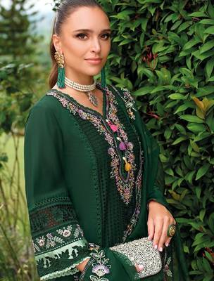 Women Floral Embroidered Regular Thread Work Kurta with Trousers & With Dupatta 2