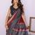 Maroon pure linen printed saree with blouse