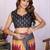 Maroon pure linen printed saree with blouse