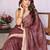 Maroon linen printed saree with blouse
