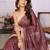 Maroon linen printed saree with blouse