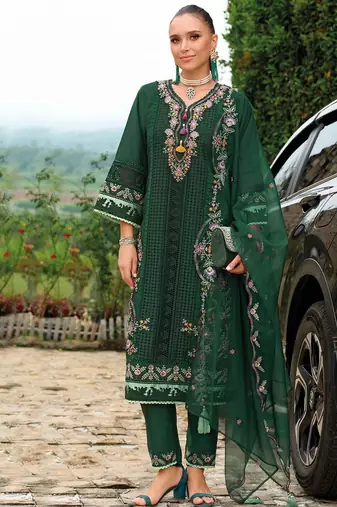 Adults-Women Woven Design Embroidered Kurta with Trousers & Dupatta