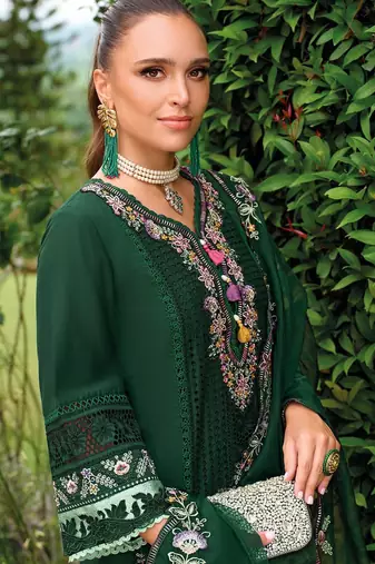 Adults-Women Woven Design Embroidered Kurta with Trousers & Dupatta