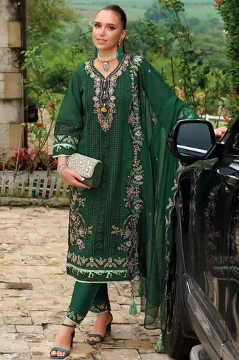 Adults-Women Woven Design Embroidered Kurta with Trousers & Dupatta