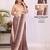 Brown linen printed saree with blouse