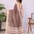 Brown linen printed saree with blouse