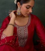 Women Ethnic Motifs Embroidered Sequinned Kurta with Trousers & With Dupatta