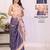 Navy blue linen printed saree with blouse