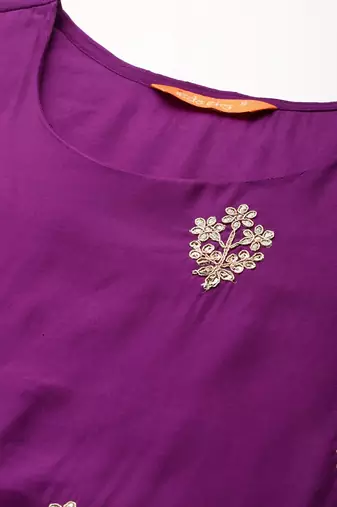 Ethnic Motifs Embroidered Kurta With Trousers & Dupatta
