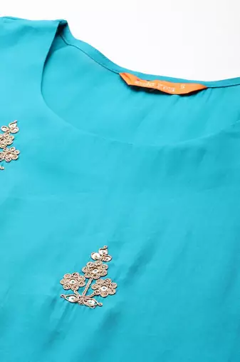 Ethnic Motifs Embroidered Sequinned Kurta With Trousers & Dupatta