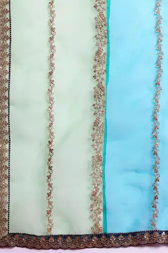 Ethnic Motifs Embroidered Sequinned Kurta With Trousers & Dupatta