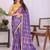 Purple linen printed saree with blouse