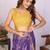 Purple linen printed saree with blouse