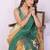 Multicolor linen printed saree with blouse