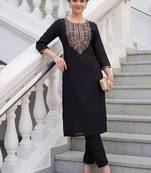 Women Ethnic Motifs Embroidered Regular Thread Work Pure Cotton Kurta with Trousers