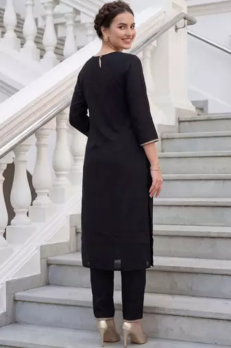 Women Ethnic Motifs Embroidered Regular Thread Work Pure Cotton Kurta with Trousers
