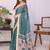 Teal linen  saree with blouse