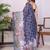 Navy blue linen  saree with blouse