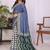 Blue linen  saree with blouse