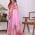 Pink linen  saree with blouse