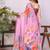 Pink linen  saree with blouse