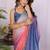 Multicolor linen striped saree with blouse