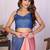 Multicolor linen striped saree with blouse