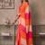 Multicolor linen  saree with blouse