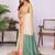 Multicolor linen striped saree with blouse