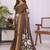 Brown linen  saree with blouse