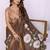 Brown linen  saree with blouse