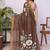 Brown linen  saree with blouse