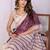 Purple linen striped saree with blouse