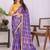 Purple linen printed saree with blouse