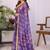 Purple linen printed saree with blouse