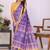 Purple linen printed saree with blouse
