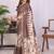 Brown linen  saree with blouse