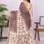 Brown linen  saree with blouse