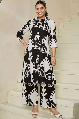 Women Printed Regular Cotton Kurta with Palazzos