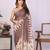 Brown linen  saree with blouse