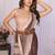 Brown linen  saree with blouse